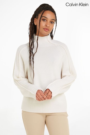Calvin Klein Recycled Wool Mock Neck Sweater (192288) | £230