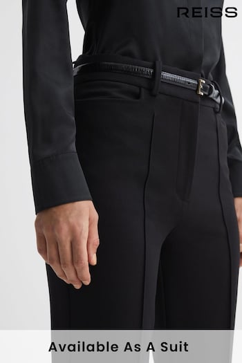 Reiss Black Gabi Petite Flared Suit Trousers (192289) | £110