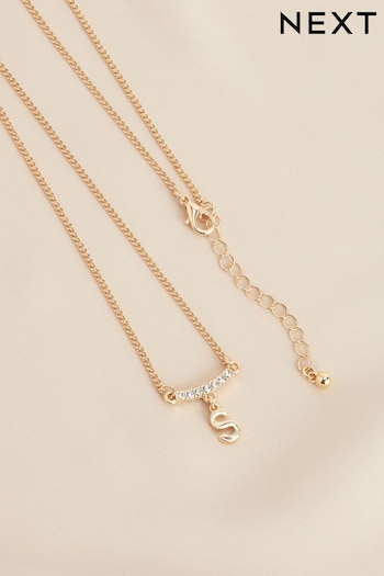 Gold Tone S Initial Necklace Letter S (192391) | £6