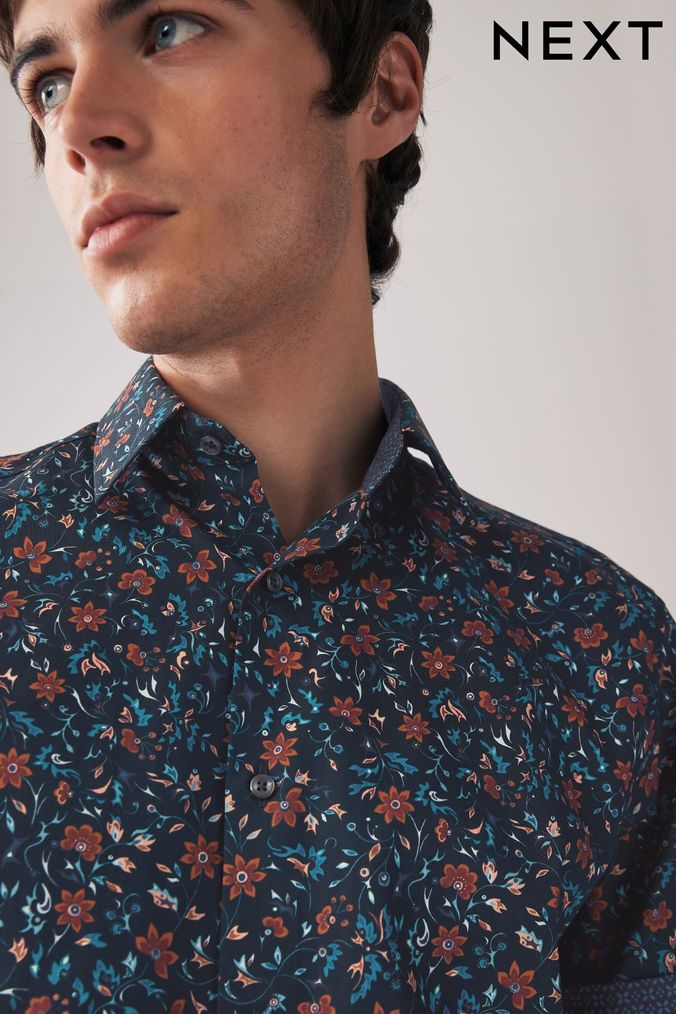 Mens Short Sleeved Printed Shirts Mens Oxford Shirts Next UK