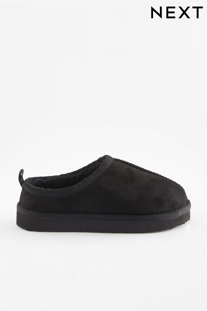 Next black best sale slippers