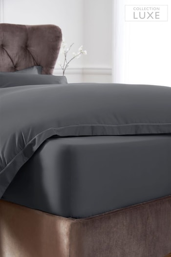 Grey Collection Luxe 600 Thread Count 100% Cotton Sateen Extra Deep Fitted Sheet (193114) | £32 - £50