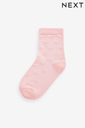 Pink 2 Pack Cotton Rich Heart Texture Ankle Socks (193213) | £3 - £4.50