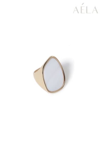 Aela Large Gold Tone Mop Contemporary Ring (193294) | £15