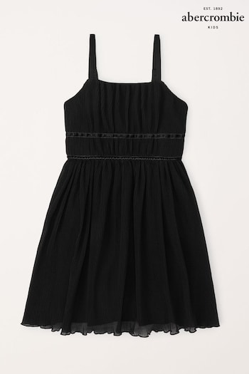 Abercrombie & Fitch Plisse Black Dress (193464) | £49