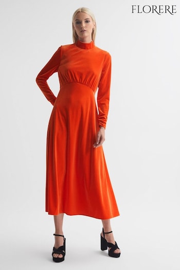 Florere Velvet Midi Dress (193611) | £198