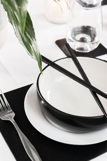 Lara-May Set of 6 Black Recycled Leather Coasters and 6 Recycled Leather Placemats (193780) | £37