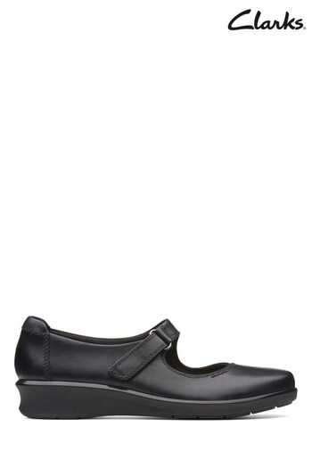 Clarks Black Leather Hope Henley Shoes (193958) | £60