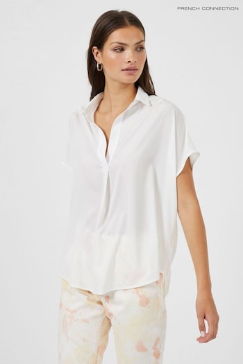 French Connection Crepe Light Sleeveless Popover White Shirt (194105) | £35
