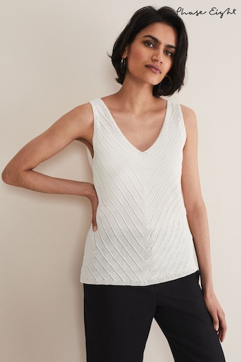 Phase Eight Freya Knitted White Vest (194326) | £59