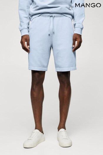 Mango Blue Dye Cotton Jogging Shorts (194510) | £36