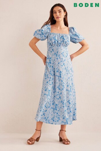 Boden Blue Ruched Bodice Midi Dress (194800) | £130