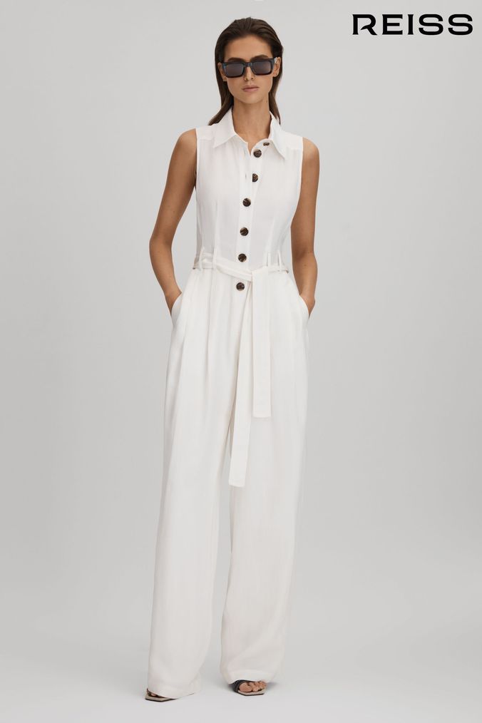 Buy Women s Petite White Jumpsuit Online Next UK