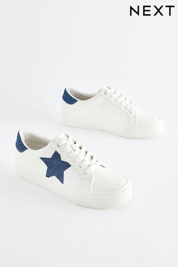 White Forever Comfort® Chunky Star Lace-Up Trainers (195316) | £34