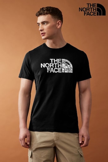 The North Face Black Mens Woodcut Dome Short Sleeve T-Shirt (195458) | £30
