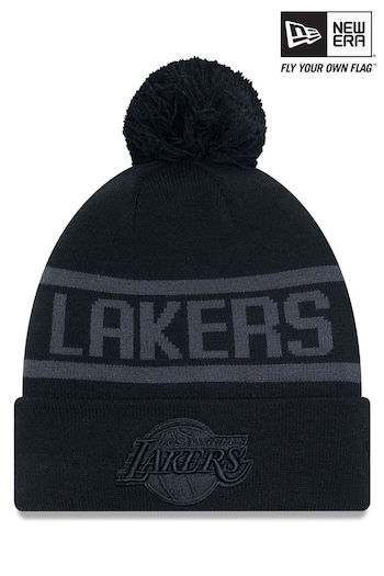 New Era® LA Lakers Tonal Jake Black Bobble Knit Beanie Hat (195475) | £28