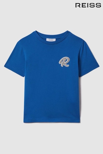 Reiss Lapis Blue Jude Teen Cotton Crew Neck T-Shirt (195572) | £20