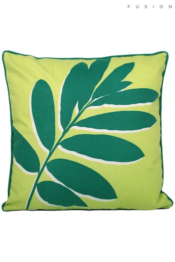Fusion Green Leaf Print Cushion (196537) | £17