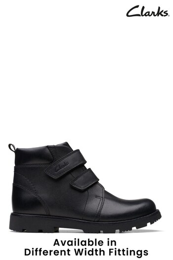 Clarks Black Multi Fit Leather Heath High Boots (1970X7) | £52