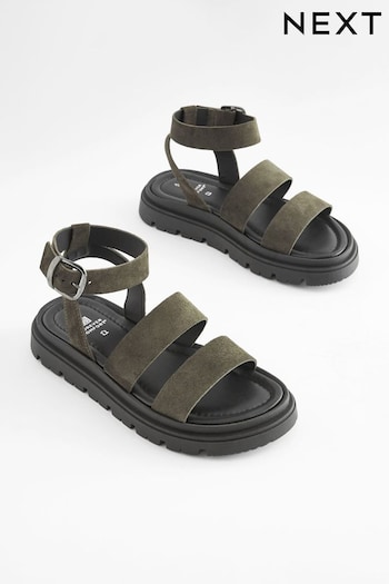 Khaki Green Forever Comfort® Chunky Sandals With Ankle Strap (197215) | £40