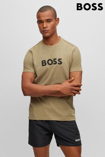 BOSS Pale Khaki Green Large Chest Logo T-Shirt (197265) | £49