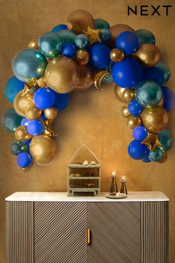 Green/Navy Blue/Gold Eid Balloon Arch (197315) | £15