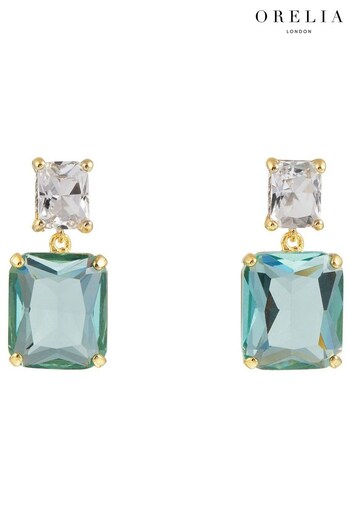Orelia London Gold Plated Statement Crystal Double Drop Earrings (197594) | £62