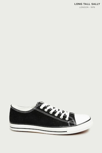 Long Tall Sally Black Canvas Low Trainers (197754) | £24
