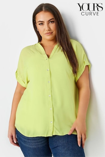 Yours Curve Green Half Placket Blouse (197790) | £25