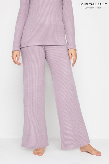 Long Tall Sally Pink Ribbed Wide Leg Trousers (197808) | £27