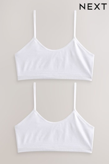 White Seamfree Strappy Crop Tops 2 Pack (7-16yrs) (198182) | £13