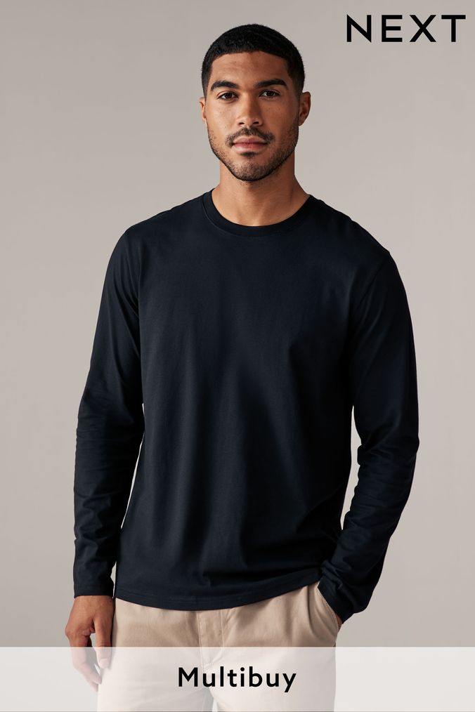 Mens Long Sleeve T-Shirts | Black, White & Long Sleeve | Next