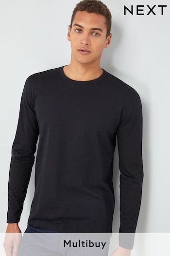 Black Long Sleeve Crew Neck T-Shirt (198275) | £10.50