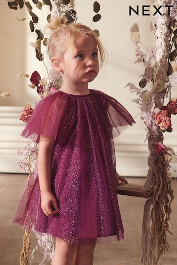 Berry Pink Sparkle Tulle Party Dress (3mths-10yrs) (198317) | £13 - £16