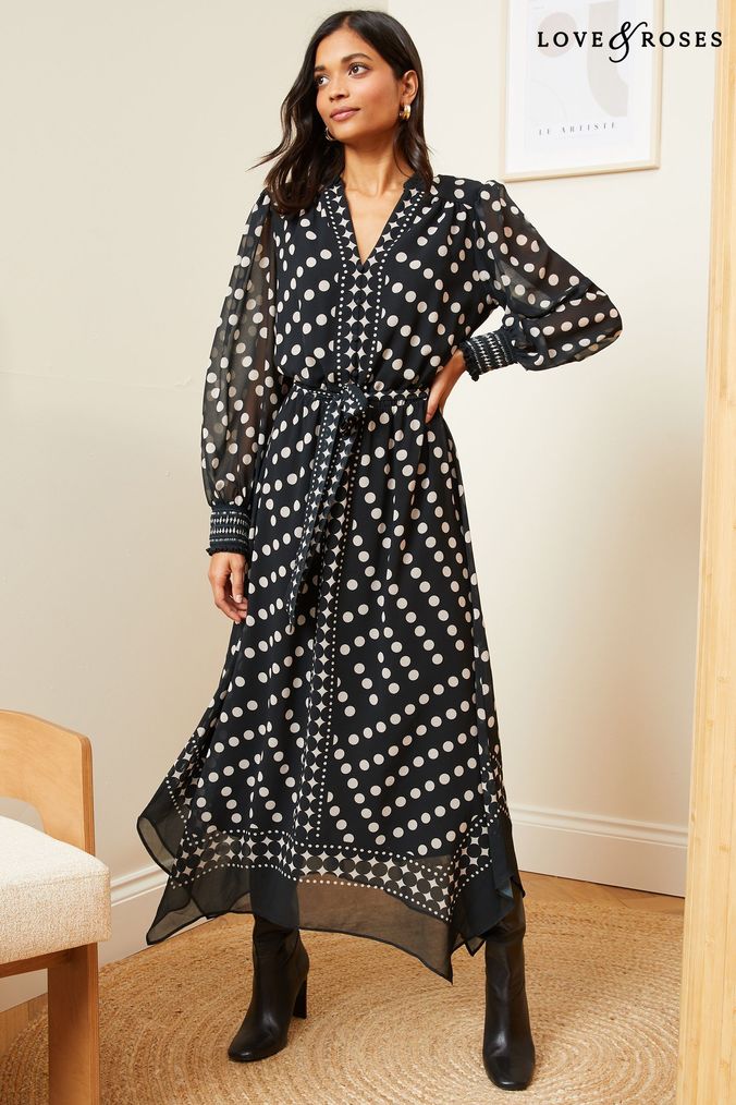 Buy Women s Black Casual Spots Dresses Online Next UK
