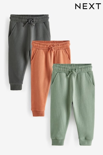 Rust Brown Soft Touch Joggers 3 Pack (3mths-7yrs) (198499) | £22 - £26