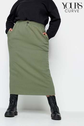 Yours Curve Green Sweat Skirt (198543) | £22