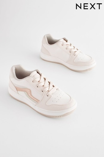 Neutral Gold Lace-Up Trainers (198546) | £26 - £33