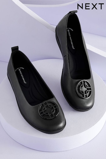 Black Forever Comfort With Motionflex Hardware Ballerina Shoes (198646) | £49