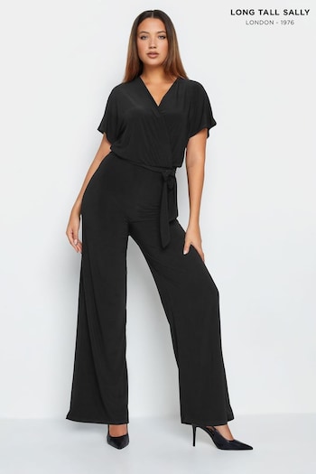 Long Tall Sally Black ITY Wrap Jumpsuit (198655) | £40