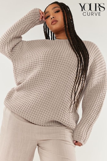 Yours Curve Natural Waffle Knitted Jumper (198703) | £29