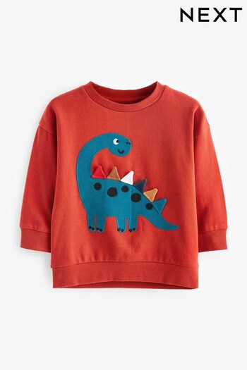 Red Dino Spiked Appliqué Sweatshirt (3mths-7yrs) (198800) | £13 - £15