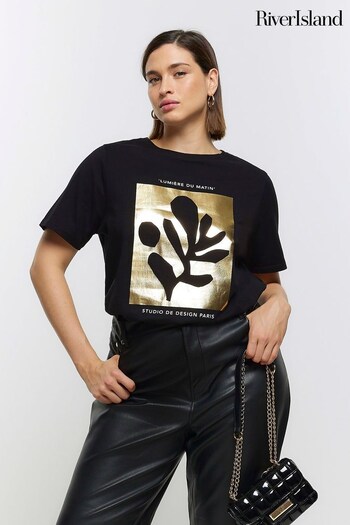 River Island Black Plus Lumiere Du Matin T-Shirt (198901) | £20
