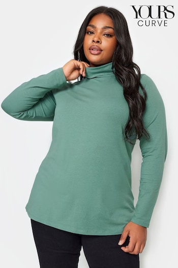 Yours Curve Green Turtle Neck T-Shirt (199133) | £19