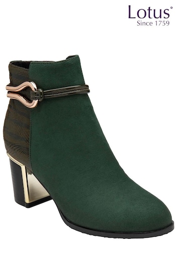 Lotus Green Heeled Ankle Boots (199241) | £65