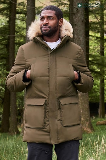 Mountain Warehouse Green Fern Mens Water Resistant Padded Parka (199322) | £120