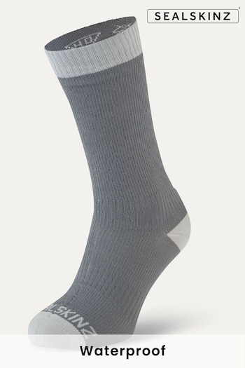 Sealskinz Wiveton Waterproof Warm Weather Mid Length Black Socks (199495) | £33