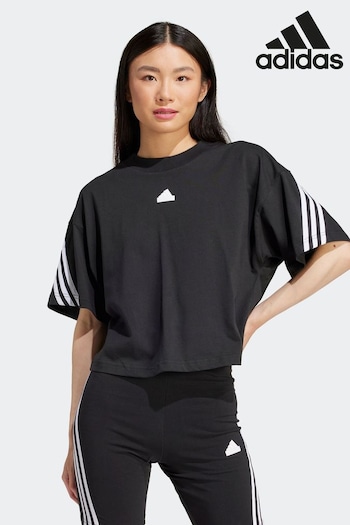 adidas Black Sportswear Future Icons 3-Stripes T-Shirt (199891) | £28
