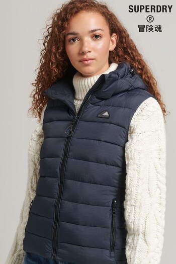 Superdry Blue Hooded Classic Padded Gilet (1EE899) | £75