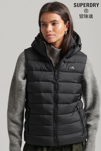 Superdry Black Hooded Classic Padded Gilet (1EH445) | £75